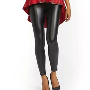 Whitney Faux-Leather High-Waisted Pull-On Slim-Leg